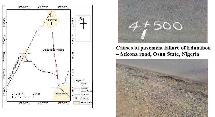 Causes of pavement failure of Edunabon – Sekona road, Osun State, Nigeria